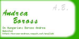 andrea boross business card